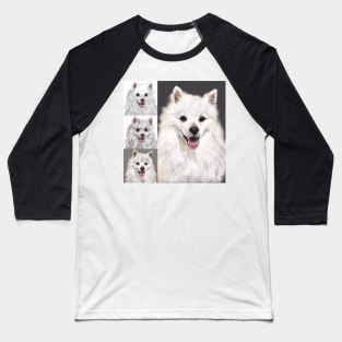 American Eskimo - From Sketch to Portrait Baseball T-Shirt